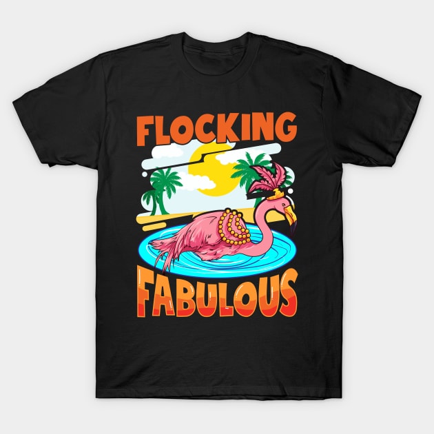 Cute Flocking Fabulous Flamingo Confidence Pun T-Shirt by theperfectpresents